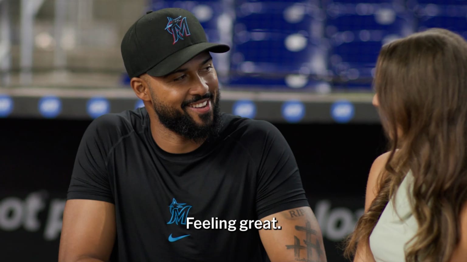 A screengrab of Marlins pitcher Sandy Alcantara