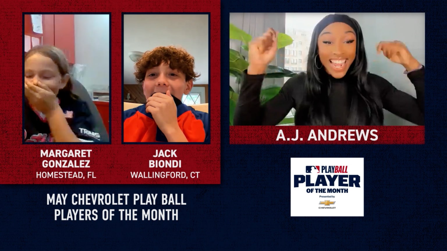 Margaret Gonzalez and Jack Biondi are the Play Ball Players of the Month presented by Chevrolet