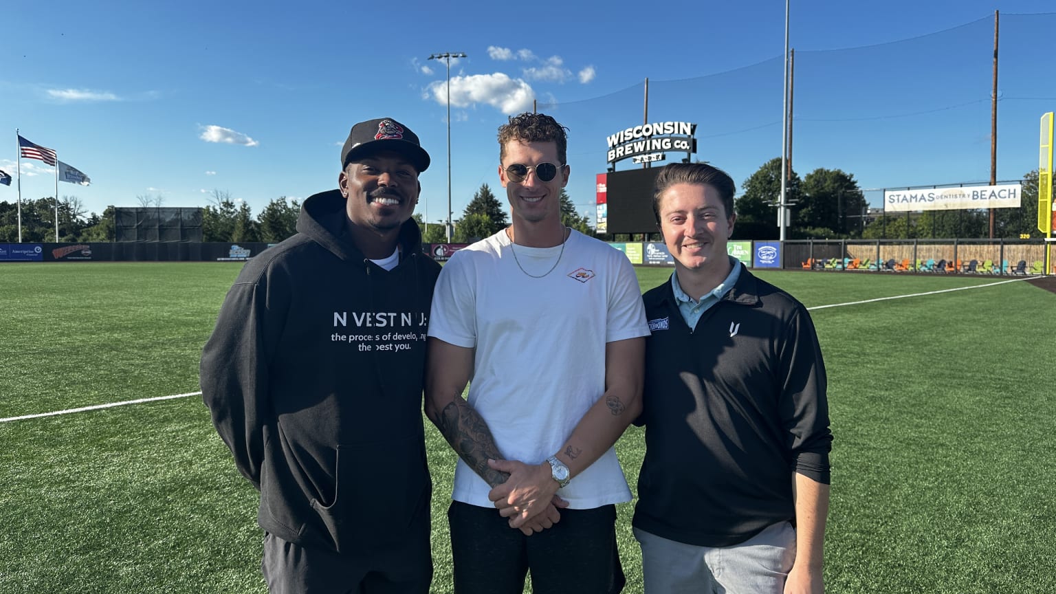 Demetrius Sims, Marek Chlup, and Dominic Stearn of the Lake Country DockHounds