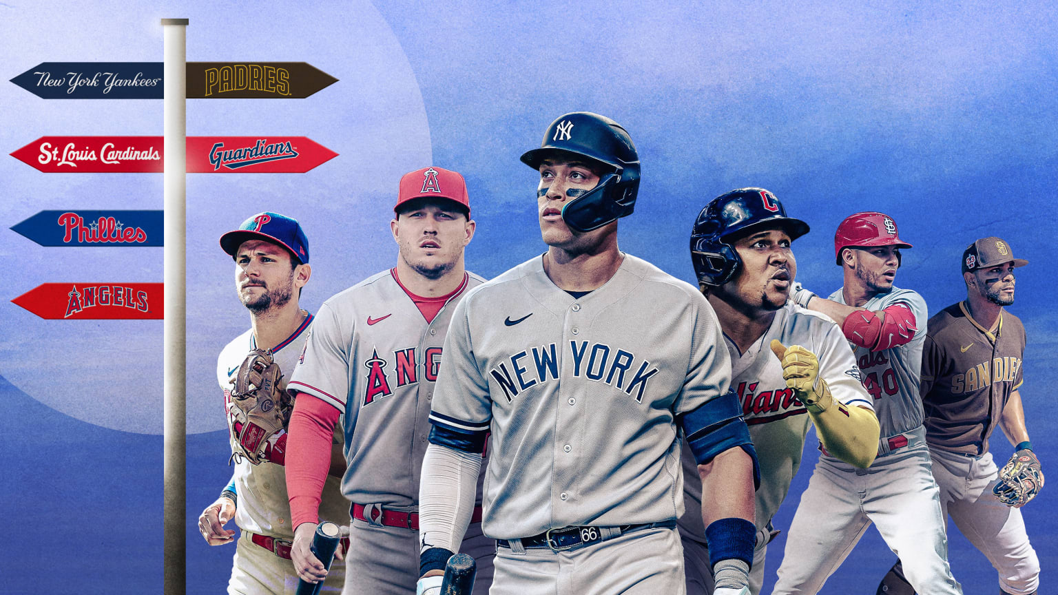 Trea Turner, Mike Trout, Aaron Judge, José Ramírez, Willson Contreras and Xander Bogaerts