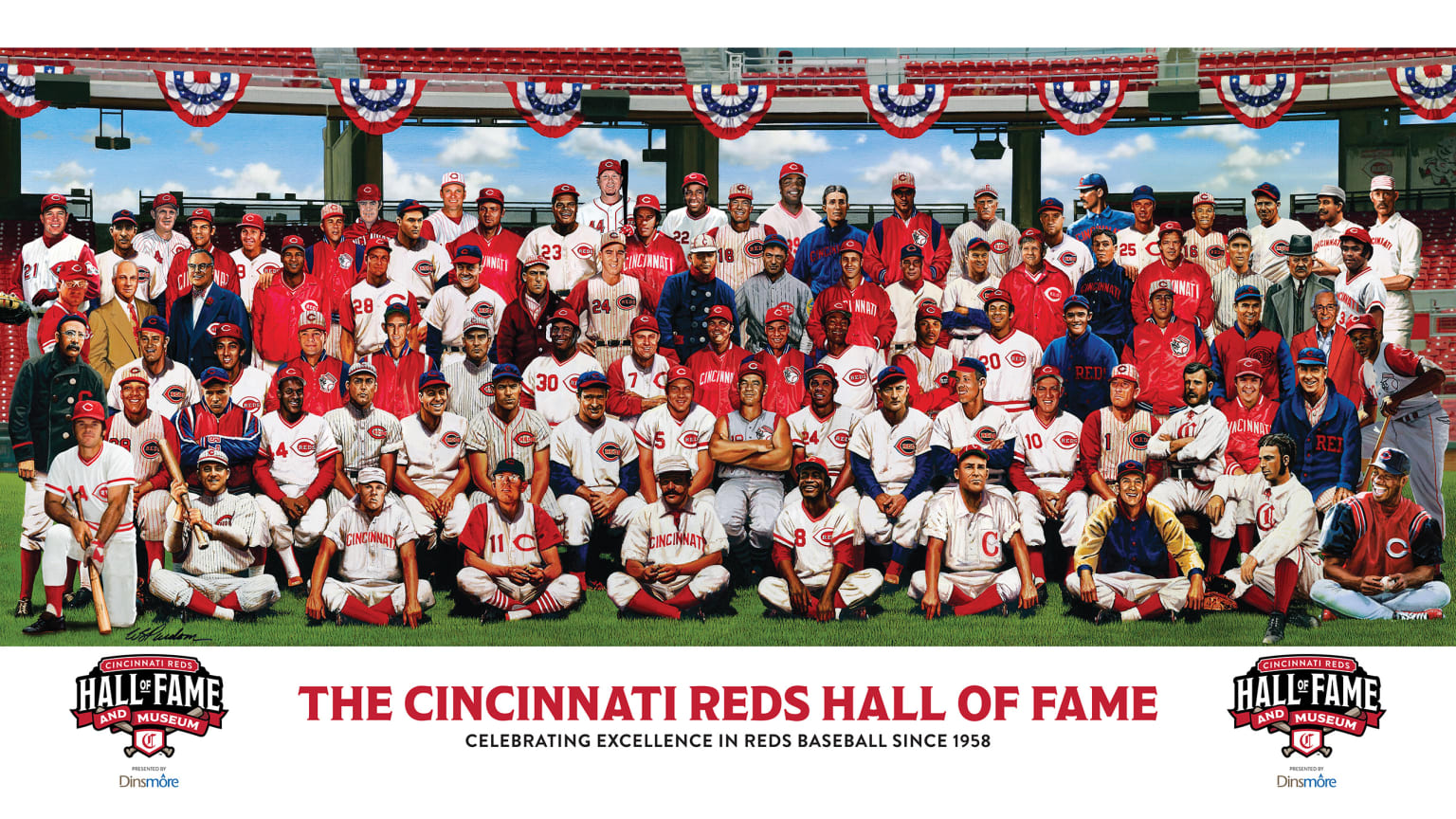 Reds Hall of Fame Team Portrait Cincinnati Reds