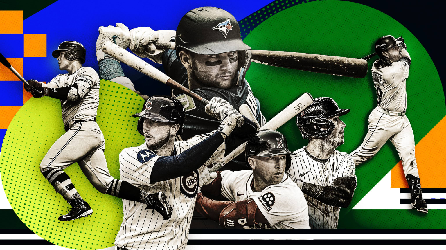 Kazuma Okamoto, Kyle Tucker, Bo Bichette, Alex Bregman, Cody Bellinger and Eugenio Suárez