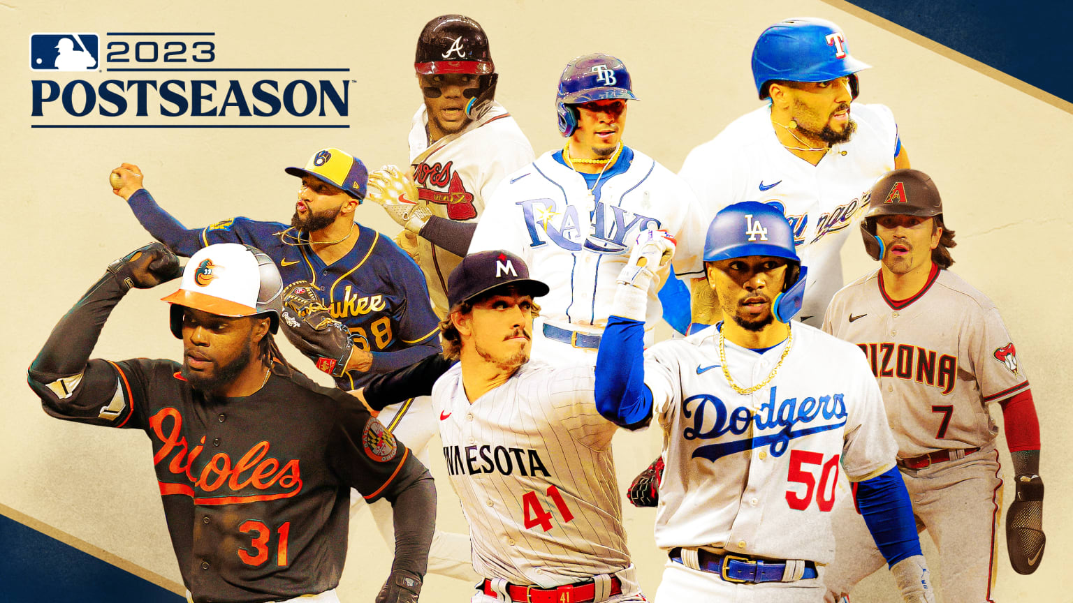 A photo illustration of eight players in action