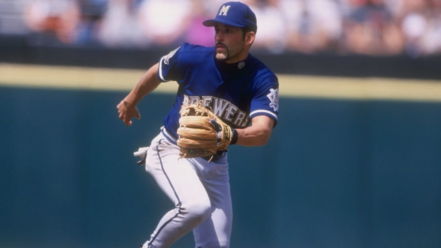 Fernando Vina in the field for the Milwaukee Brewers