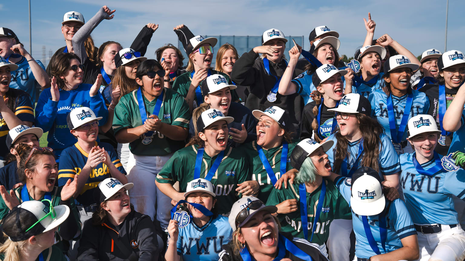 A group photo from Baseball for All's Women's College Club Championship