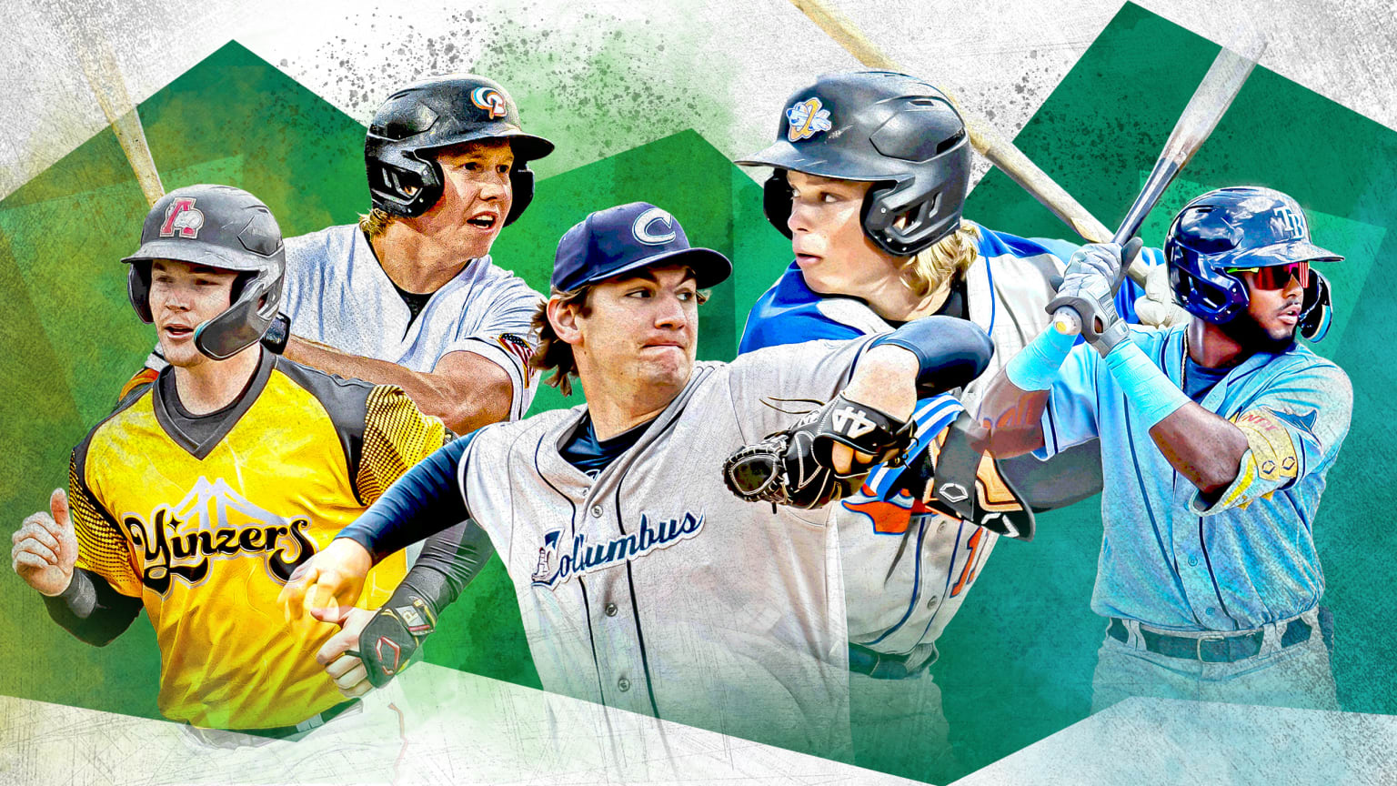 A photo illustration of five prospects