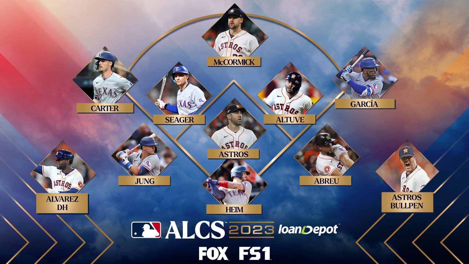 A graphic shows the best player or players at each position with inset photos around a diamond graphic