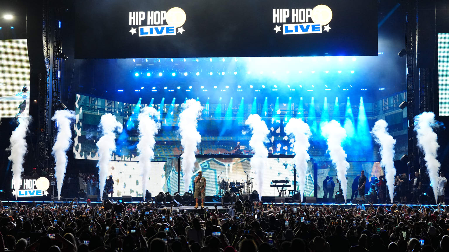 A view of the Hip Hop 50 Live stage at Yankee Stadium