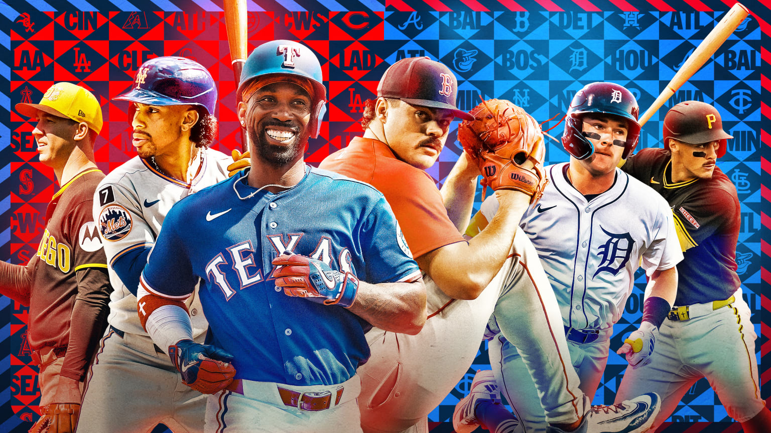 Walker Buehler, Francisco Lindor, Andrew McCutchen, Payton Tolle, Kevin McGonigle and Konnor Griffin