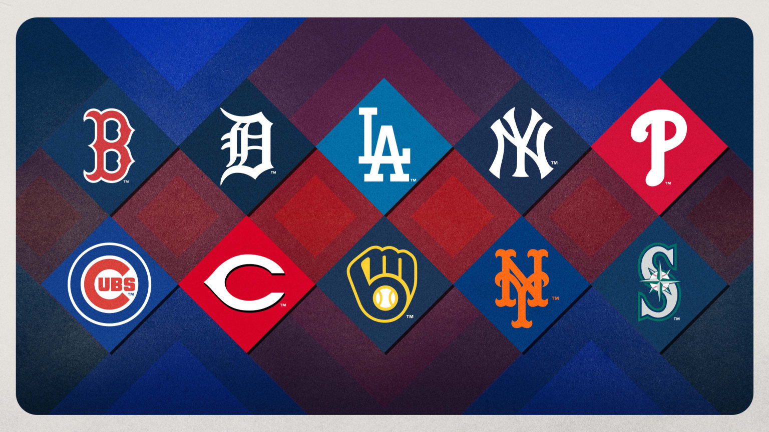 The logos of 10 teams that could trade prospects at the Trade Deadline