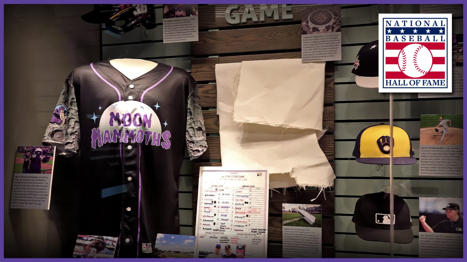 An Erie Moon Mammoths jersey on display in the Hall of Fame