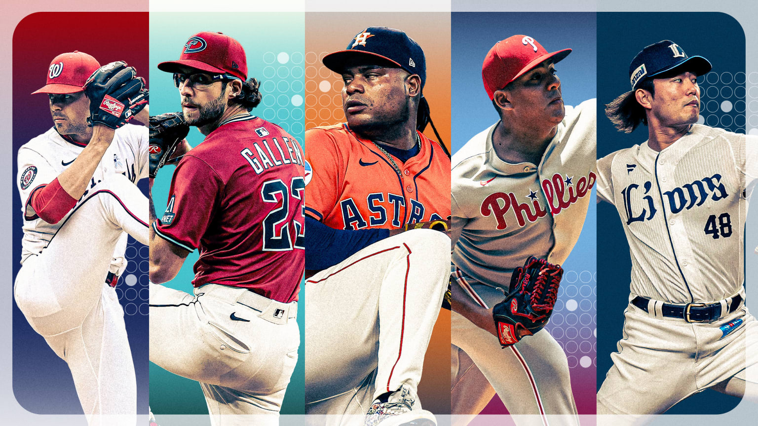 MacKenzie Gore, Zac Gallen, Framber Valdez, Ranger Suárez and Tatsuya Imai