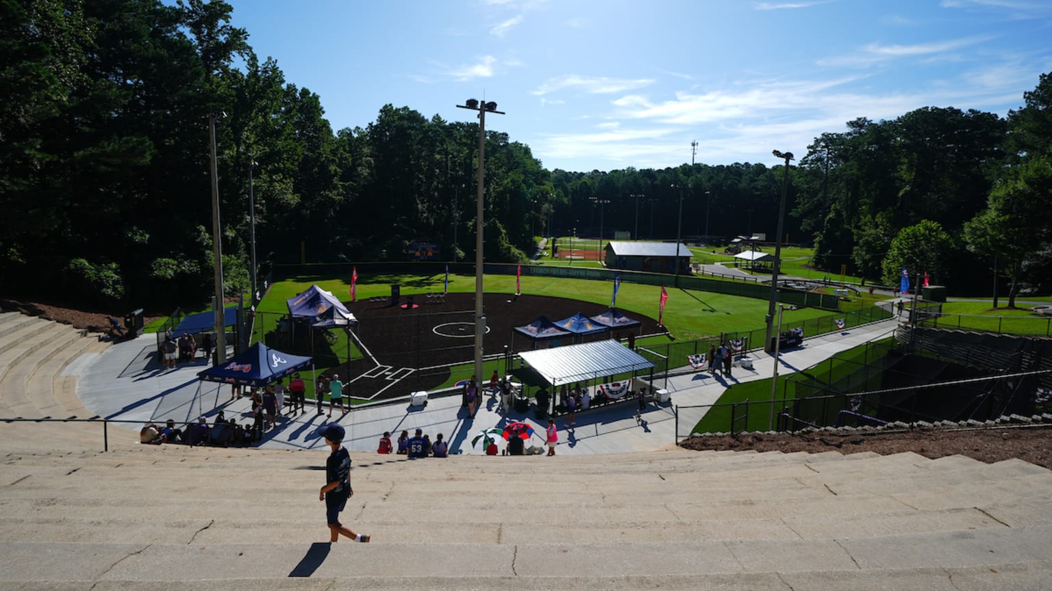 A view of a new softball field at Rhyne Park