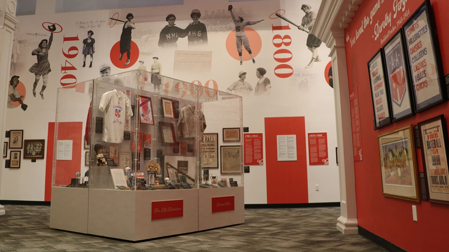 A view of a display at the Reds Hall of Fame