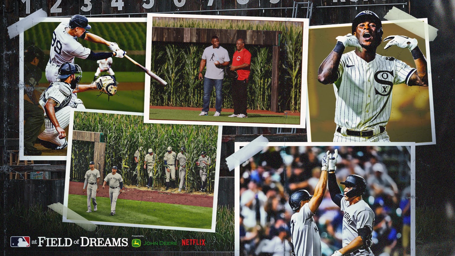 Five images from the first two Field of Dreams Games