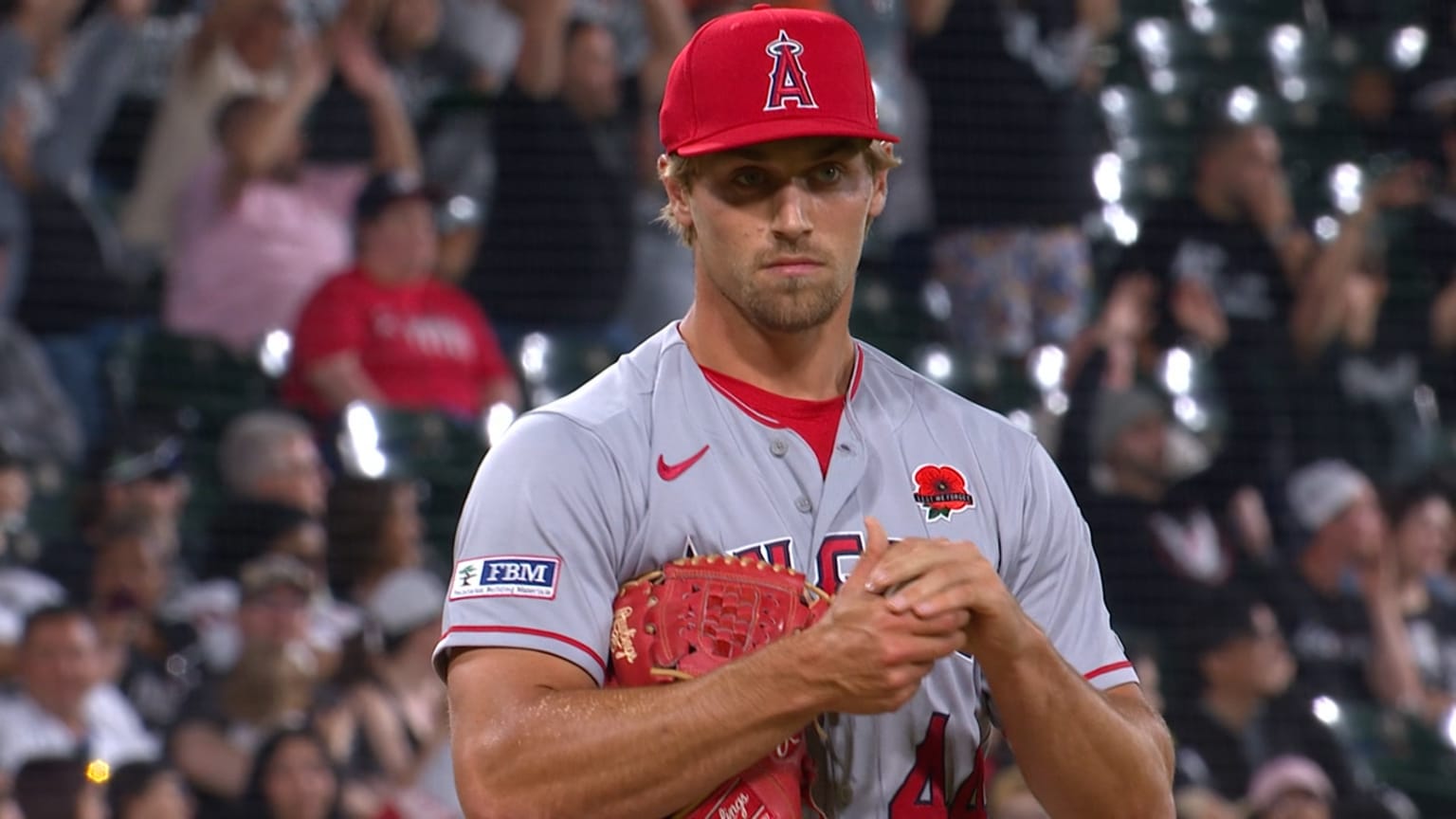 Ben Joyce holds a baseball during his MLB debut