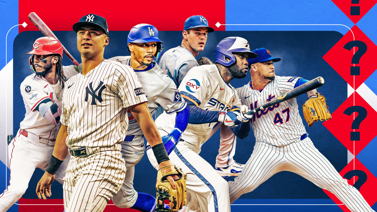 Elly De La Cruz, Anthony Volpe, Mookie Betts, Cole Ragans, Yordan Alvarez, Frankie Montas