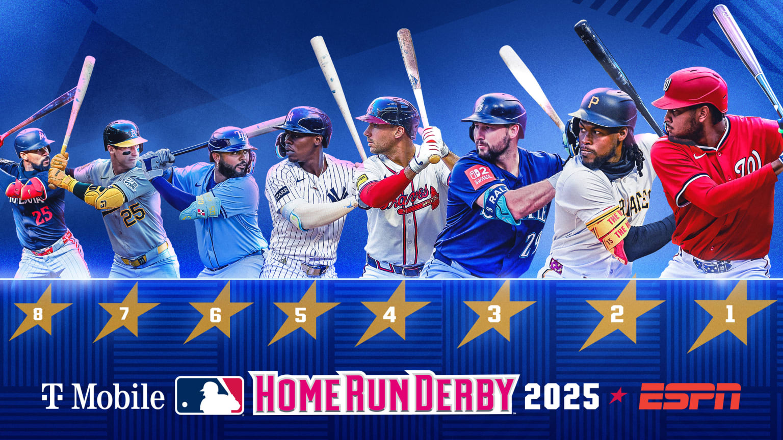Images of the eight Home Run Derby contestants