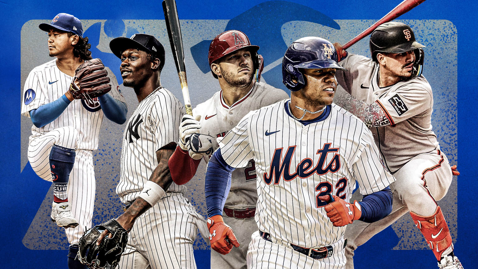 Shota Imanaga, Jazz Chisholm Jr., Mike Trout, Juan Soto and Willy Adames