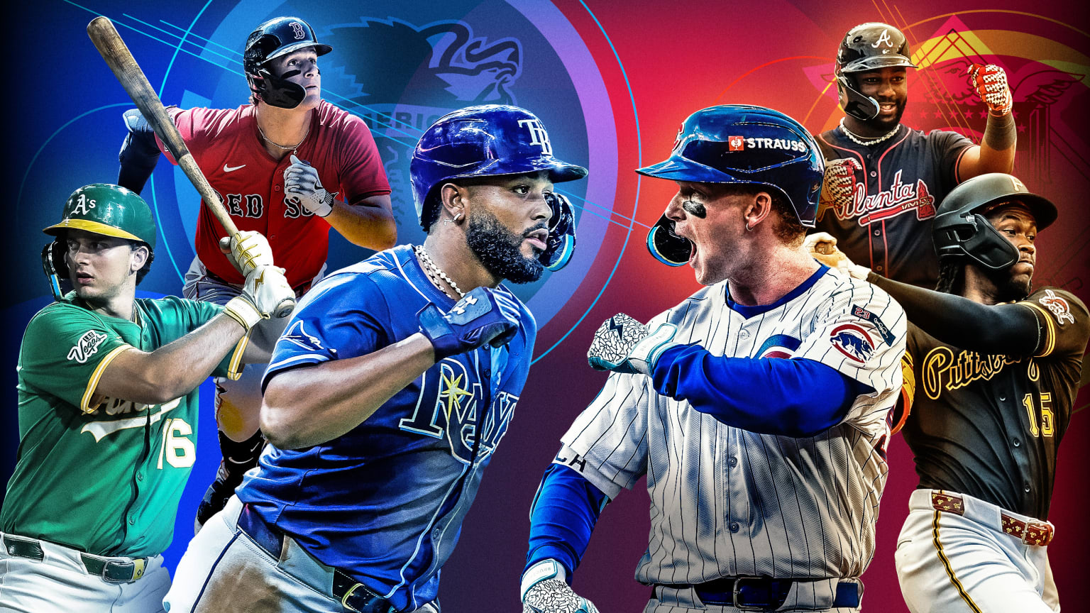 Nick Kurtz, Roman Anthony, Junior Caminero, Pete Crow-Armstrong, Michael Harris II and Oneil Cruz