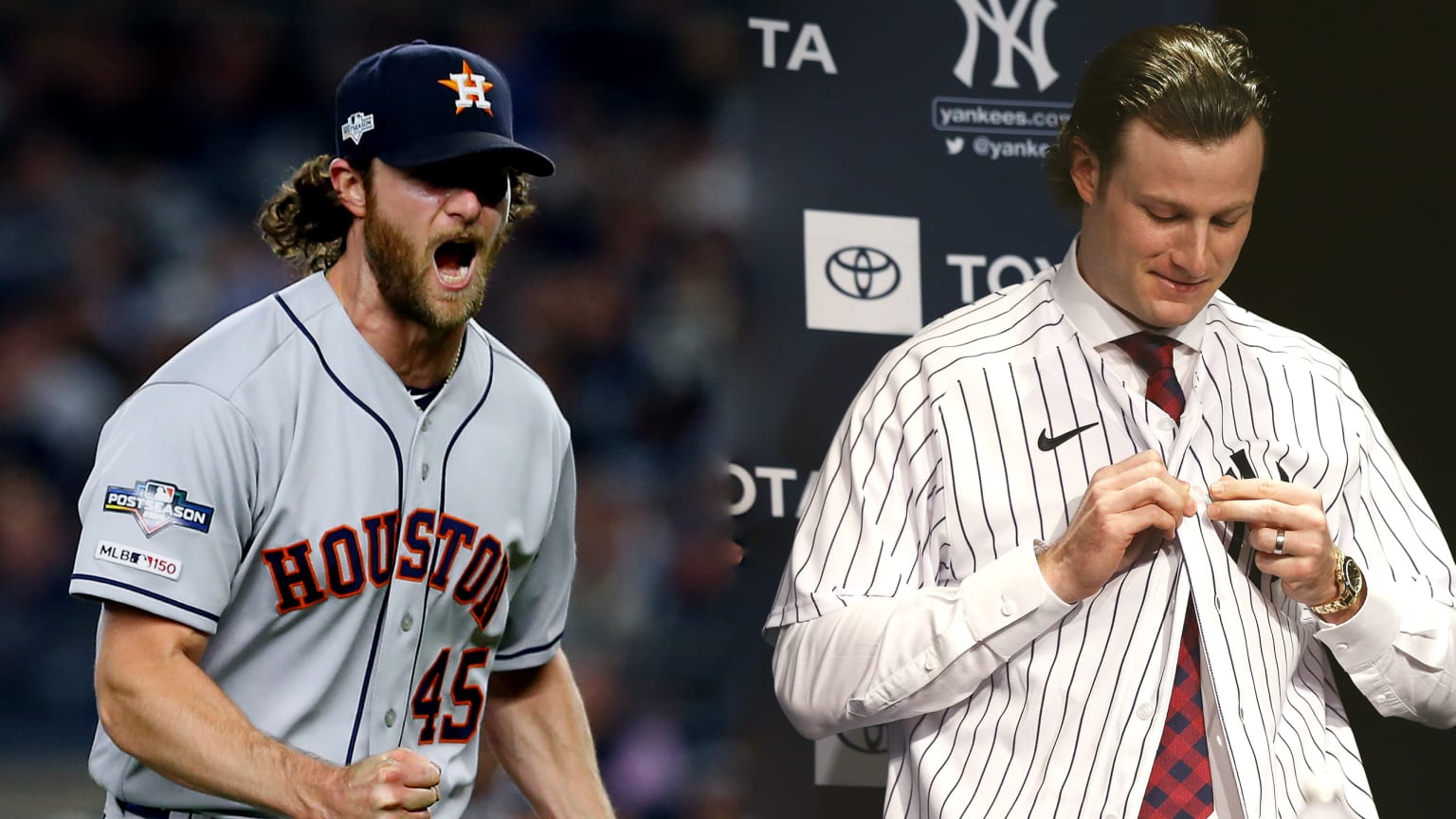 As an Astro, Gerrit Cole had longer hair and a beard. When he joined the Yankees, he trimmed his hair and went clean-shaven.