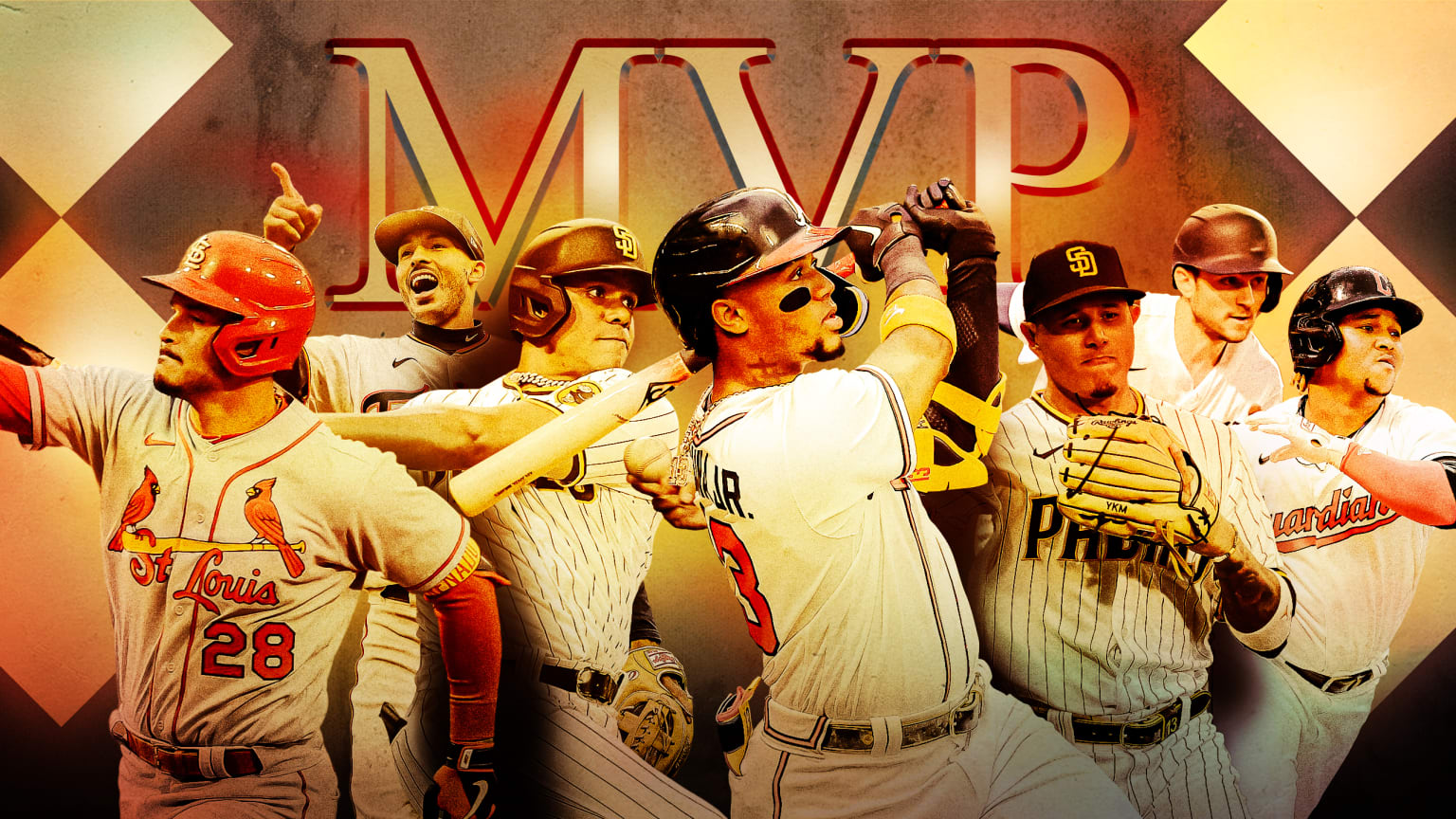 Montage of 7 active star players who could soon win their first MVP Award