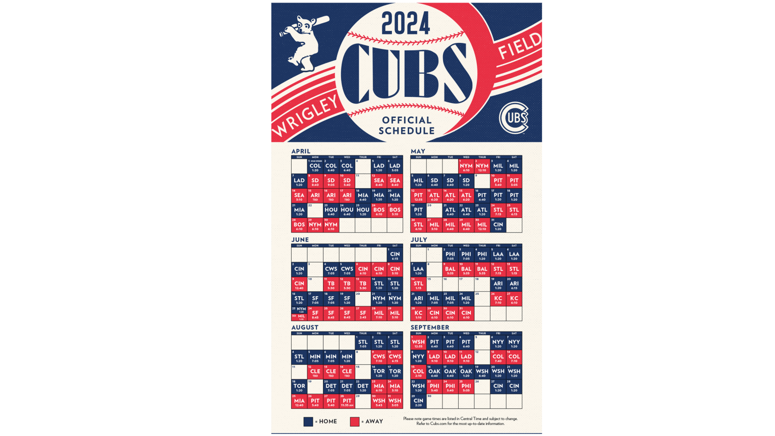 2024 Promotions and Giveaways Chicago Cubs