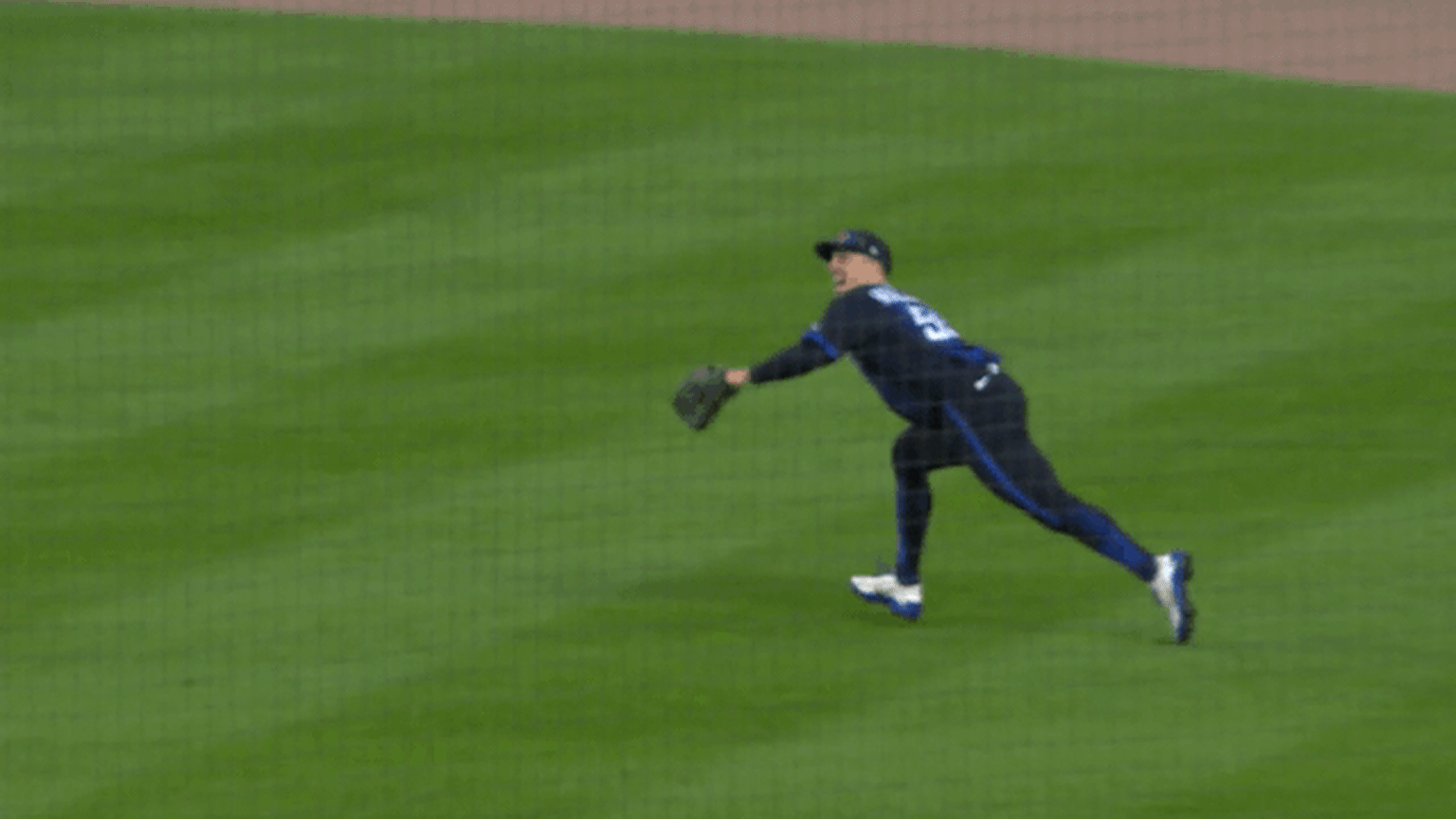 An animated gif of Ben Malgeri making a diving catch