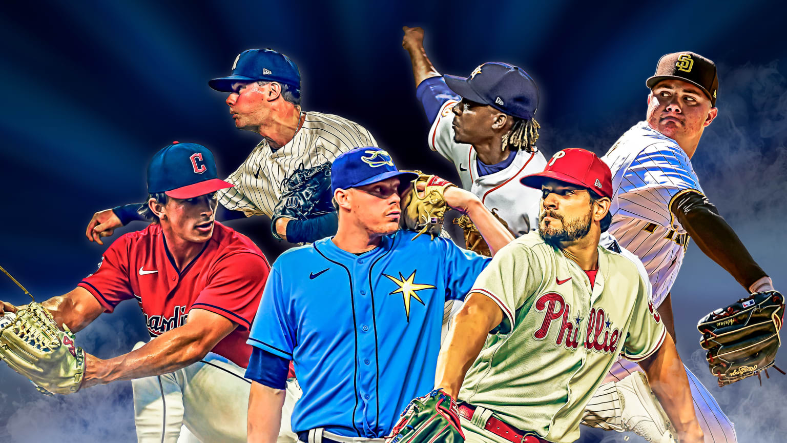 A composite image of 6 pitchers