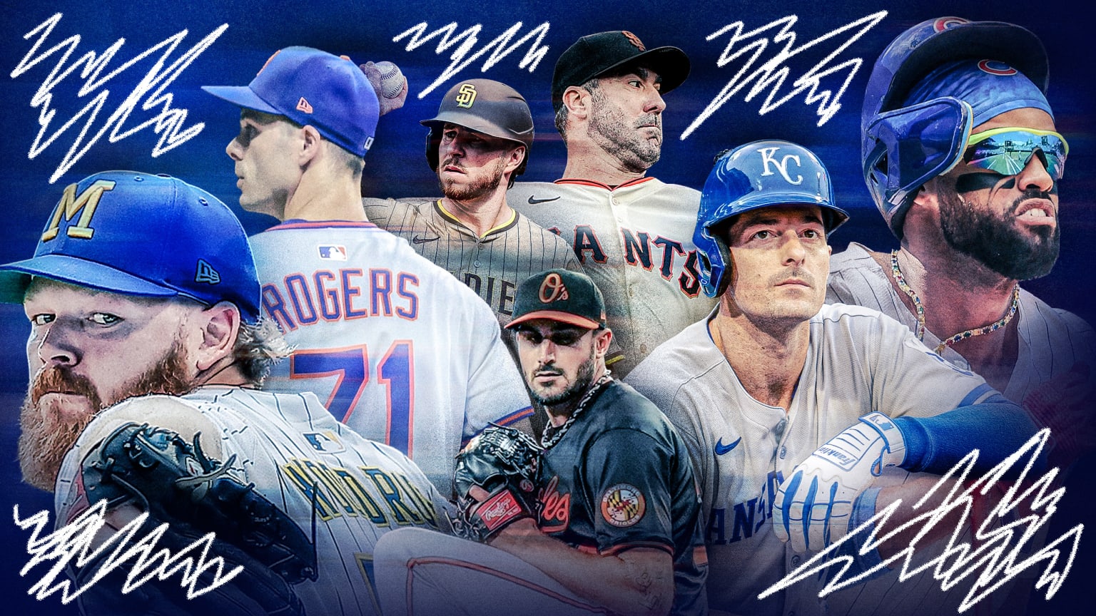 Brandon Woodruff, Tyler Rogers, Ryan O'Hearn, Zach Eflin, Justin Verlander, Mike Yastrzemski and Willi Castro Brandon Woodruff, Tyler Rogers, Ryan O'Hearn, Zach Eflin, Justin Verlander, Mike Yastrzemski and Willi Castro