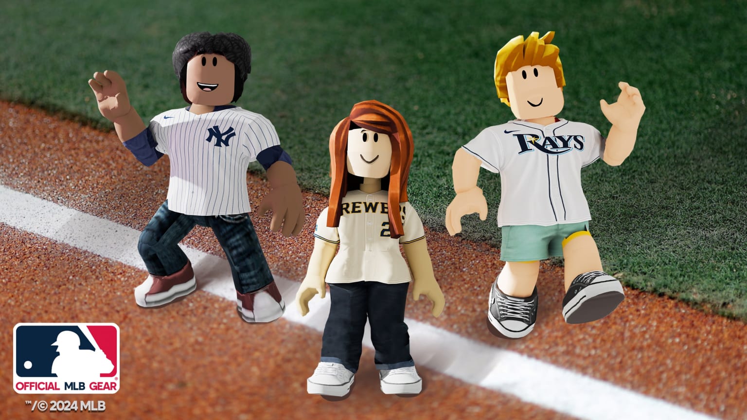 An image of Roblox avatars in baseball uniforms