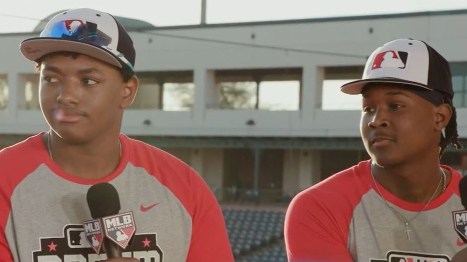 High school players Justyn Hart and Sir Jamison Jones are interviewed on MLB Network