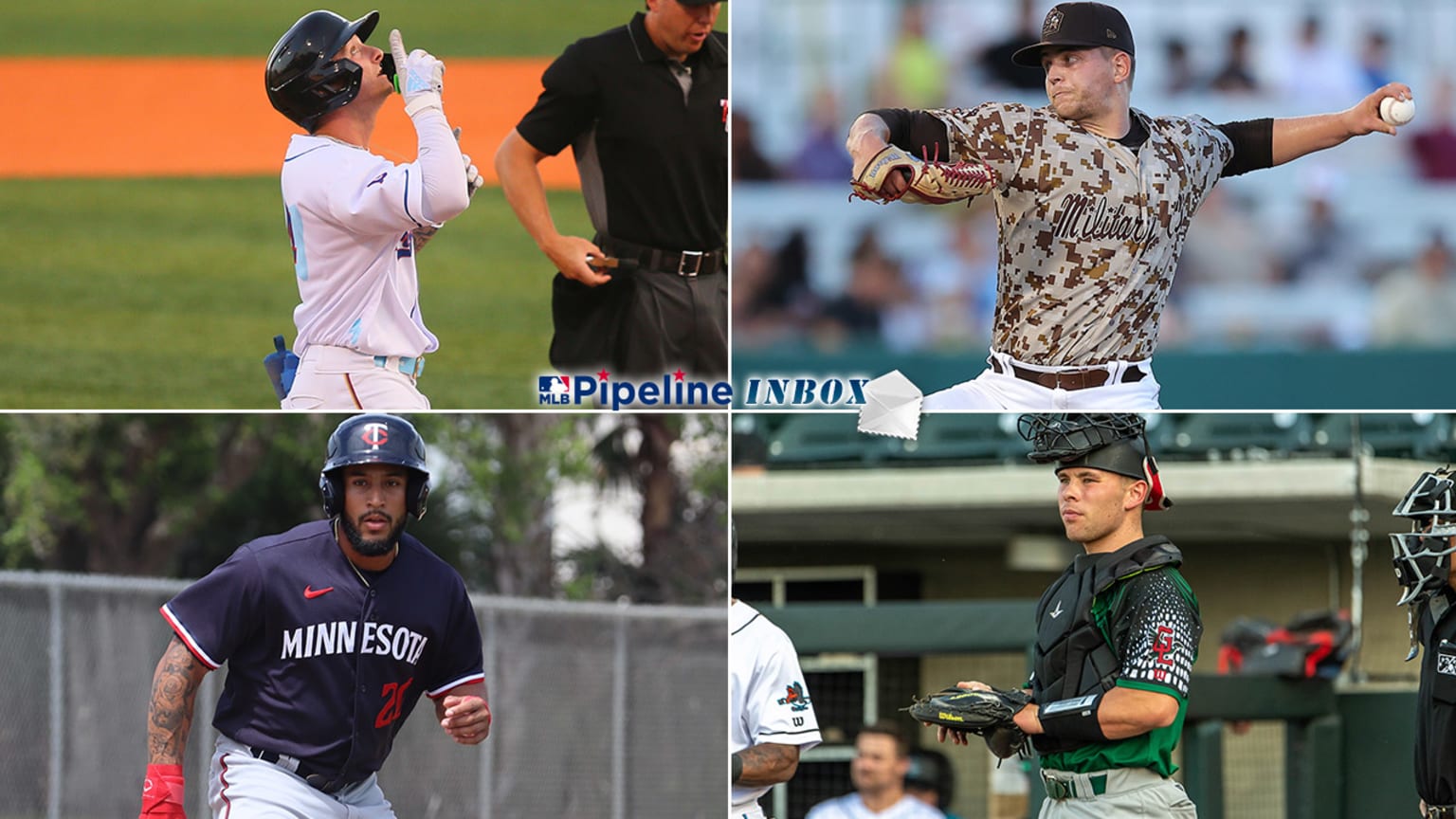 Four images of Minor League prospects