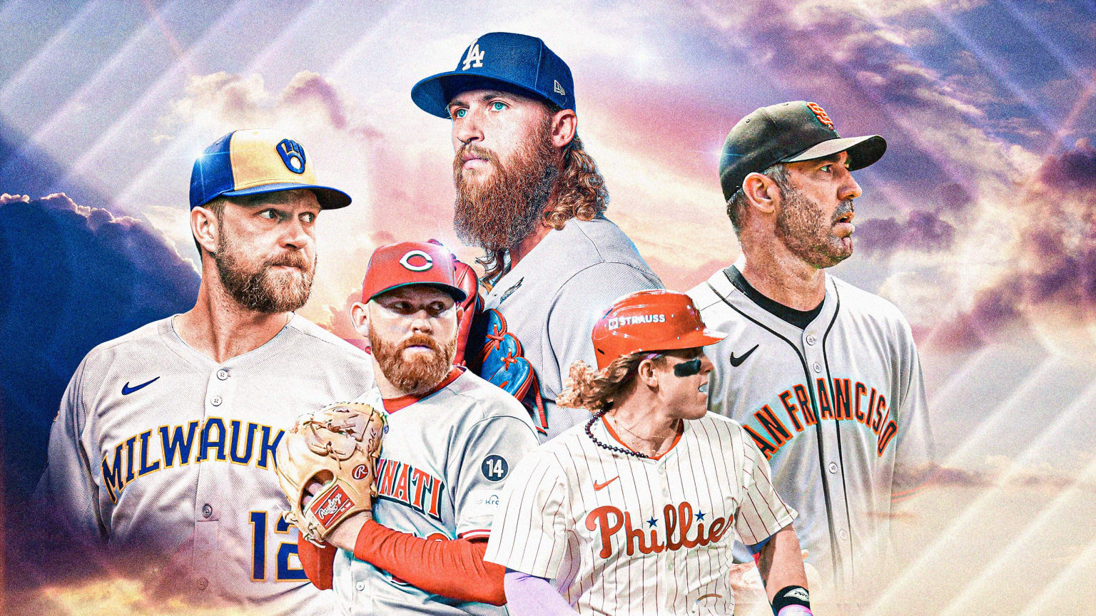 Rhys Hoskins, Zack Littell, Michael Kopech, Harrison Bader and Justin Verlander