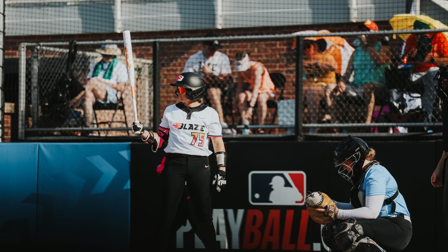 Aubrey Leach bats in the Athletes Unlimited Softball League