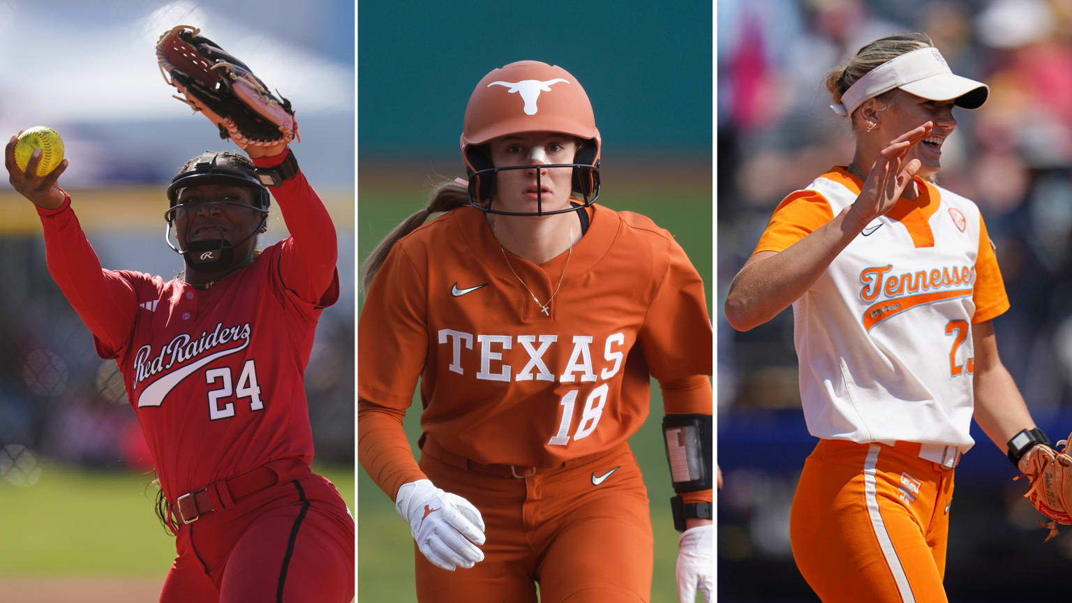 Softball players NiJaree Canady, Reese Atwood and Karlyn Pickens