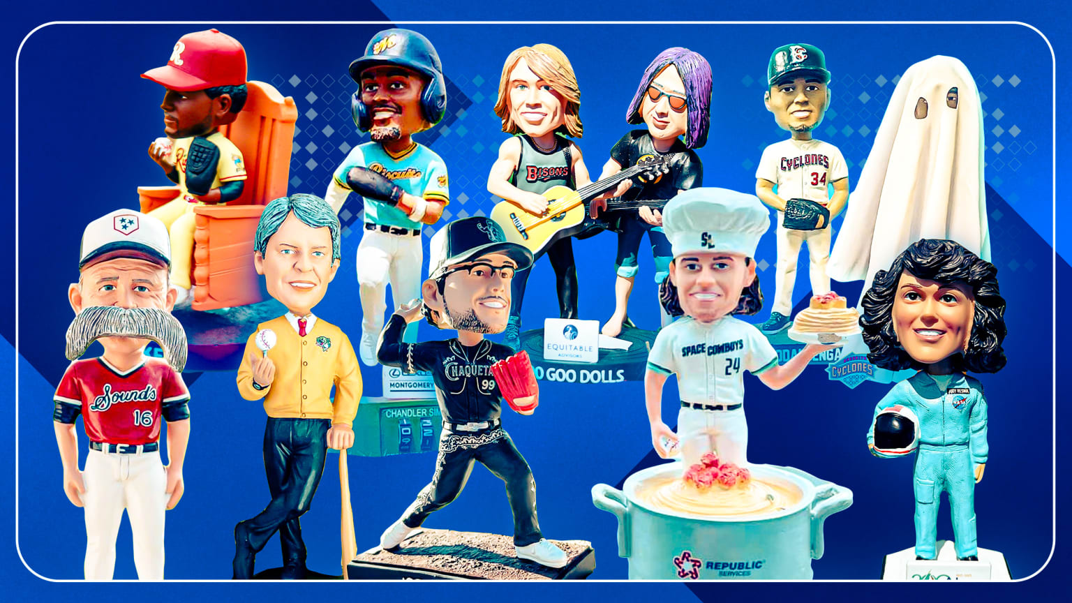 Bobblehead giveaways from the 2025 Minor League season