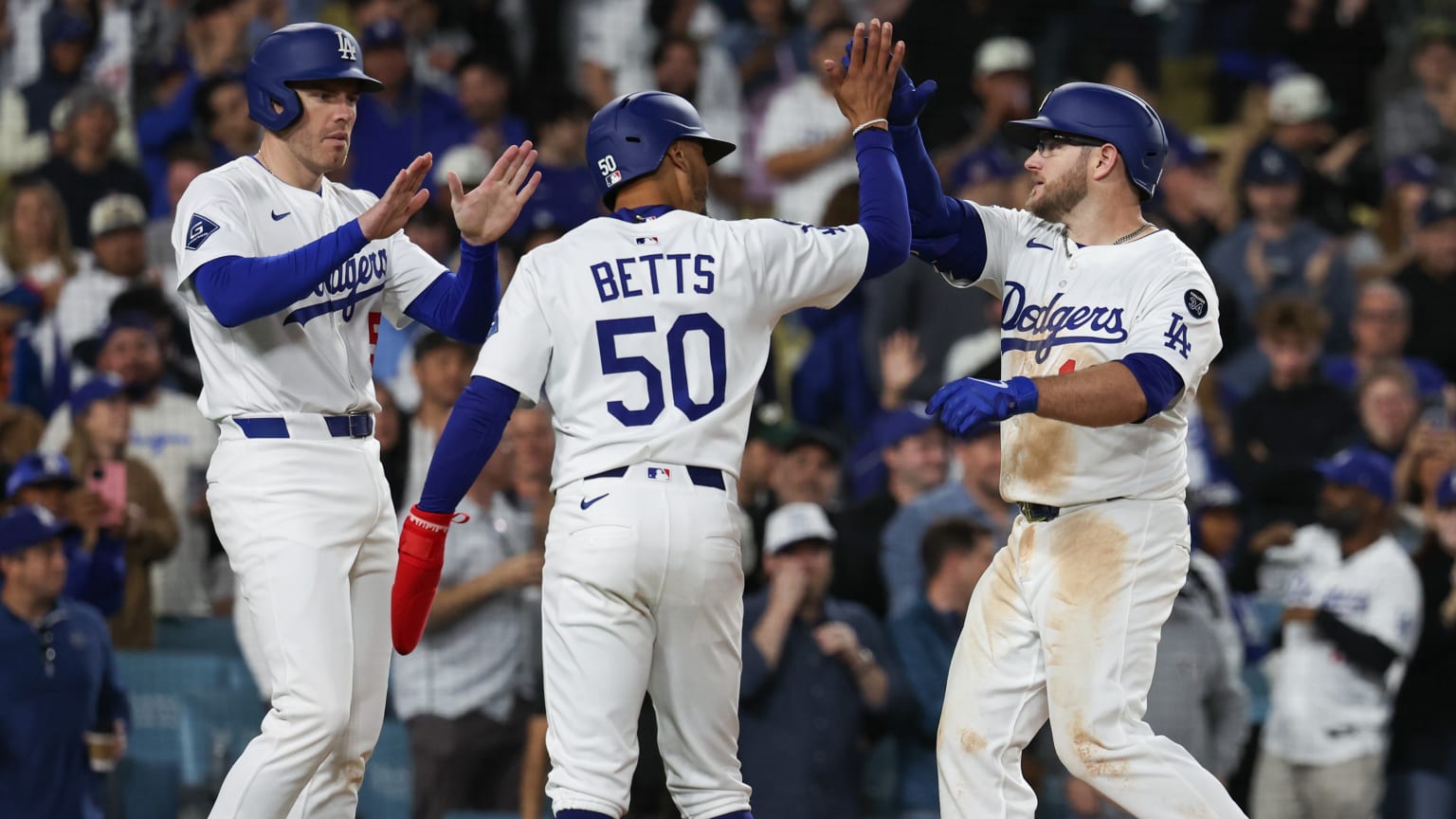 Freddie Freeman, Mookie Betts and Max Muncy Freddie Freeman, Mookie Betts and Max Muncy