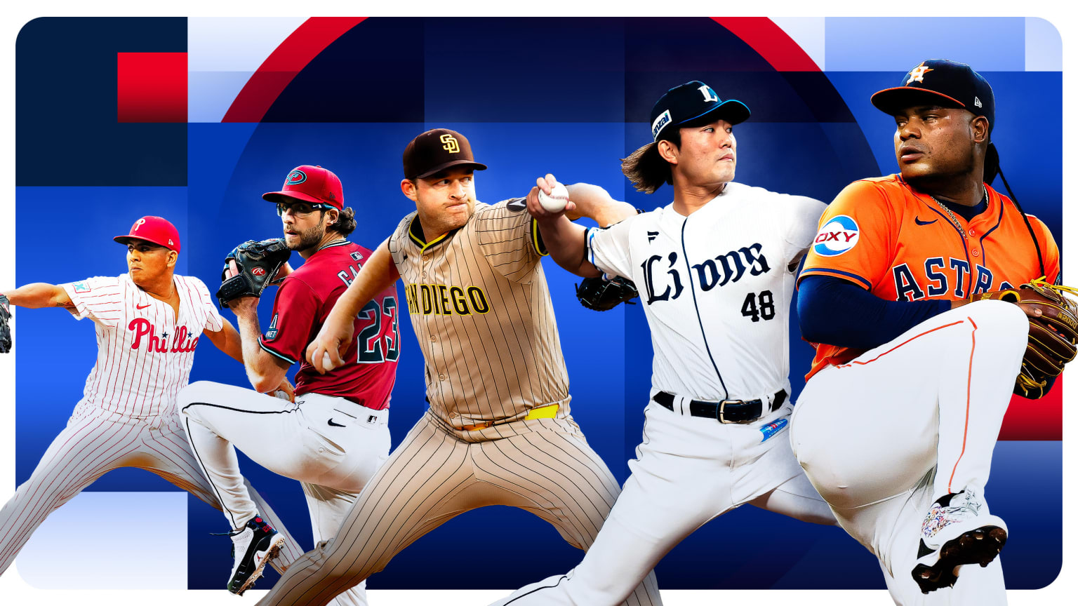 Ranger Suárez, Zac Gallen, Michael King, Tatsuya Imai and Framber Valdez Ranger Suárez, Zac Gallen, Michael King, Tatsuya Imai and Framber Valdez