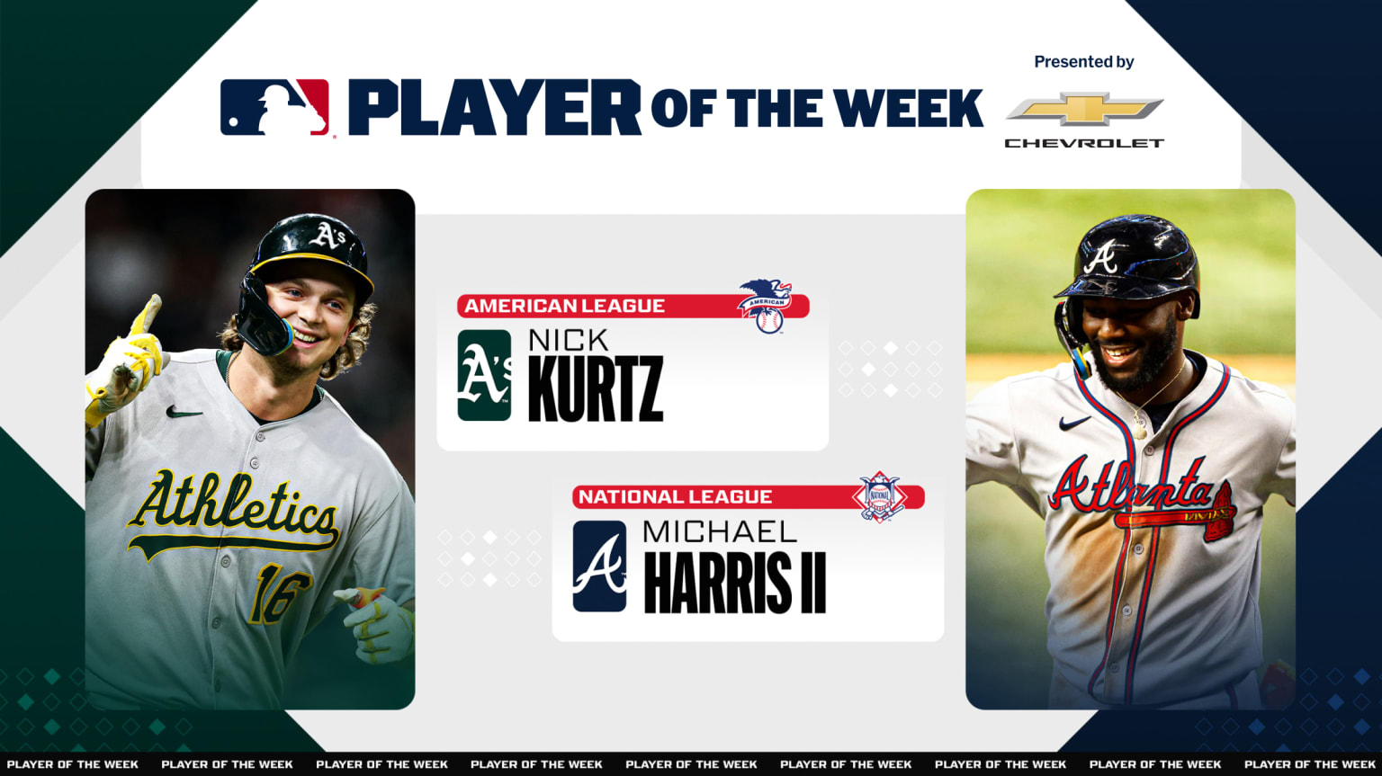 Nick Kurtz of the A's and Michael Harris II of the Braves are the AL and NL Players of the Week