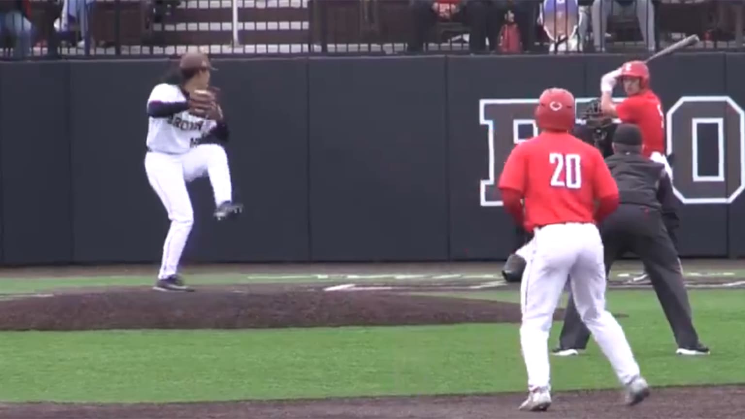 Olivia Pichardo delivers a pitch for Brown University