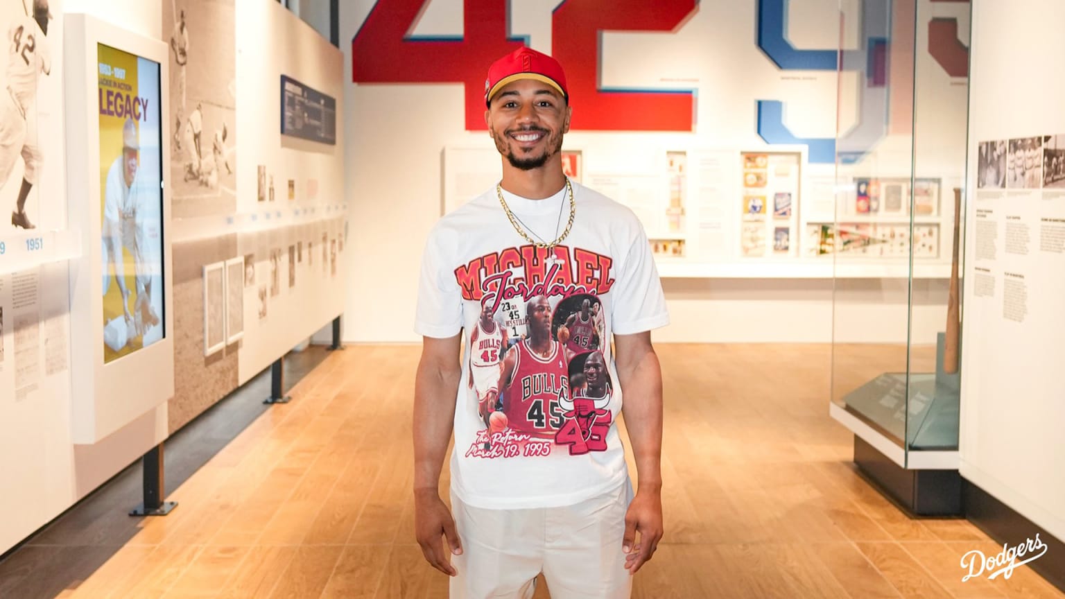 Dodgers star Mookie Betts at the Jackie Robinson museum