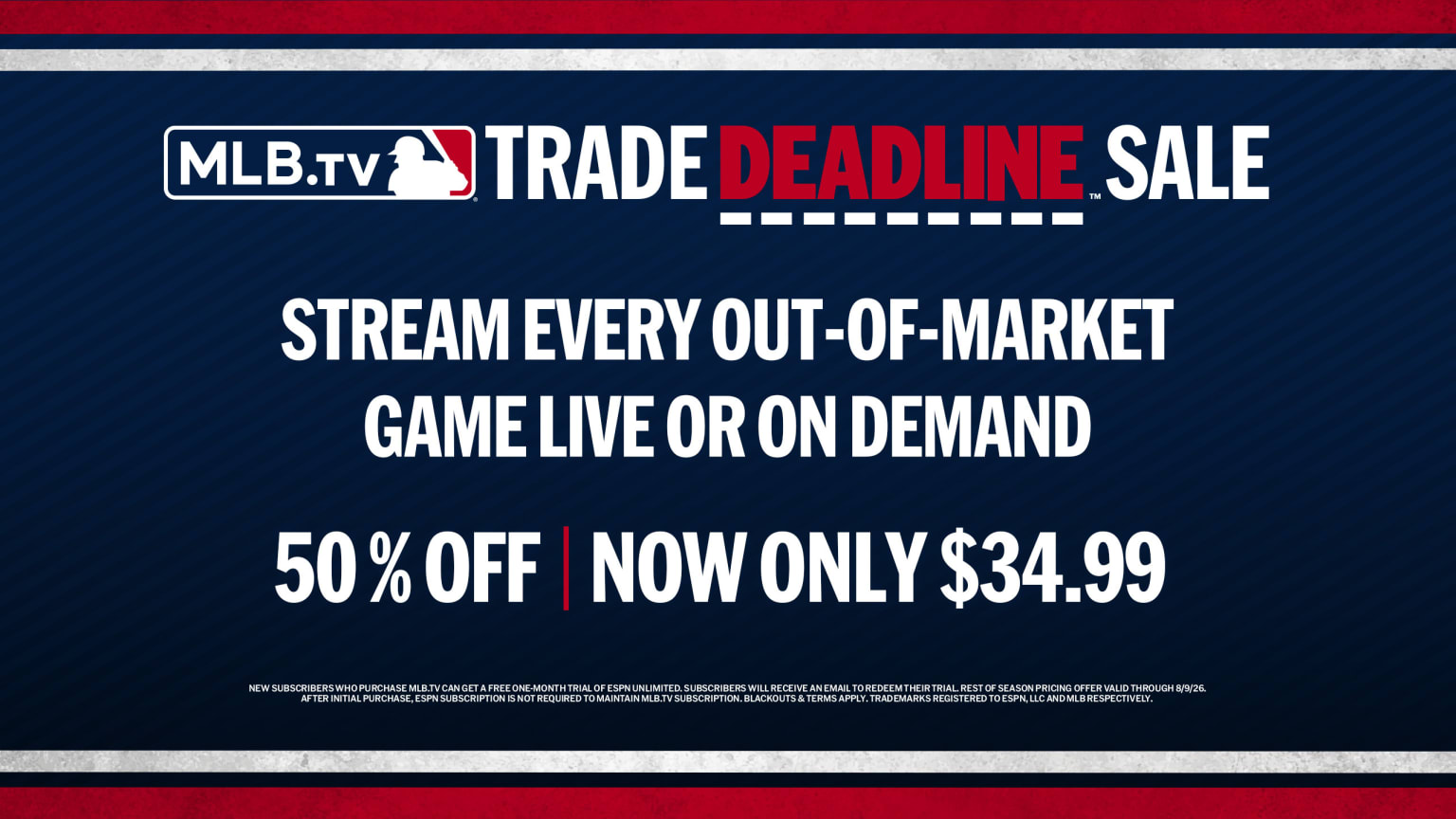 MLB.TV Trade Deadline sale