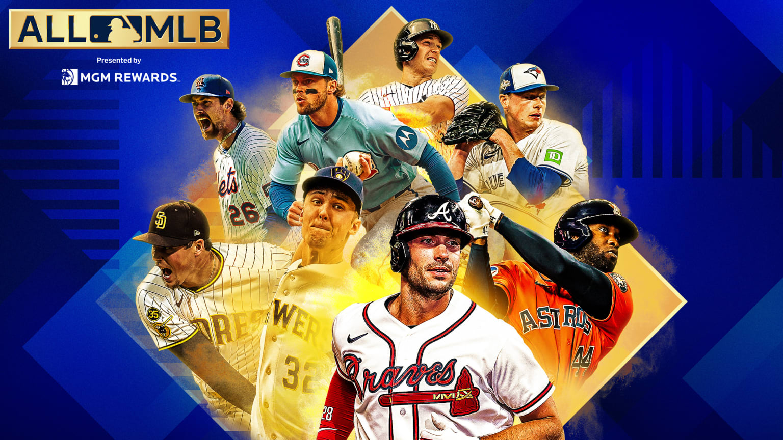 The All-MLB First and Second teams are announced at the end of the year