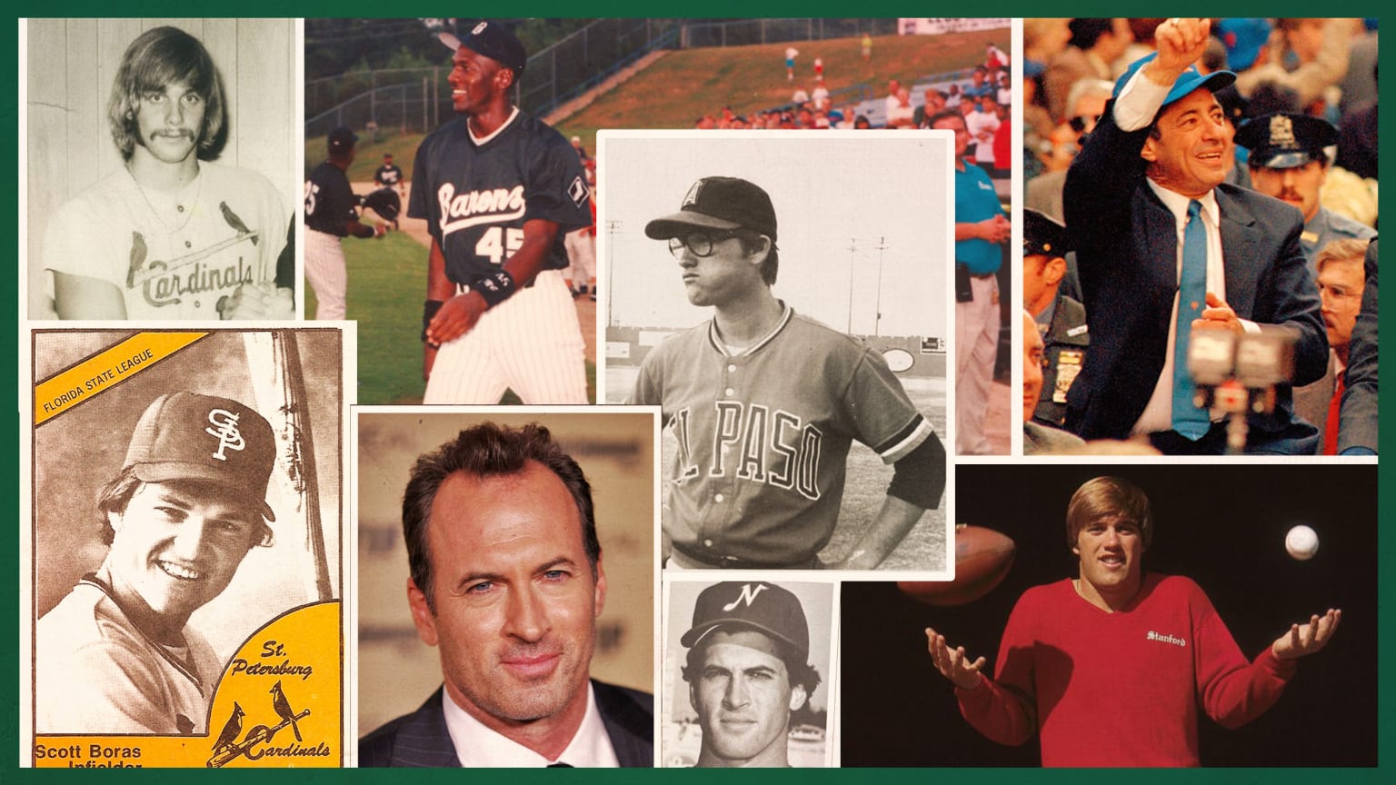 A collage of images of people who played Minor League baseball