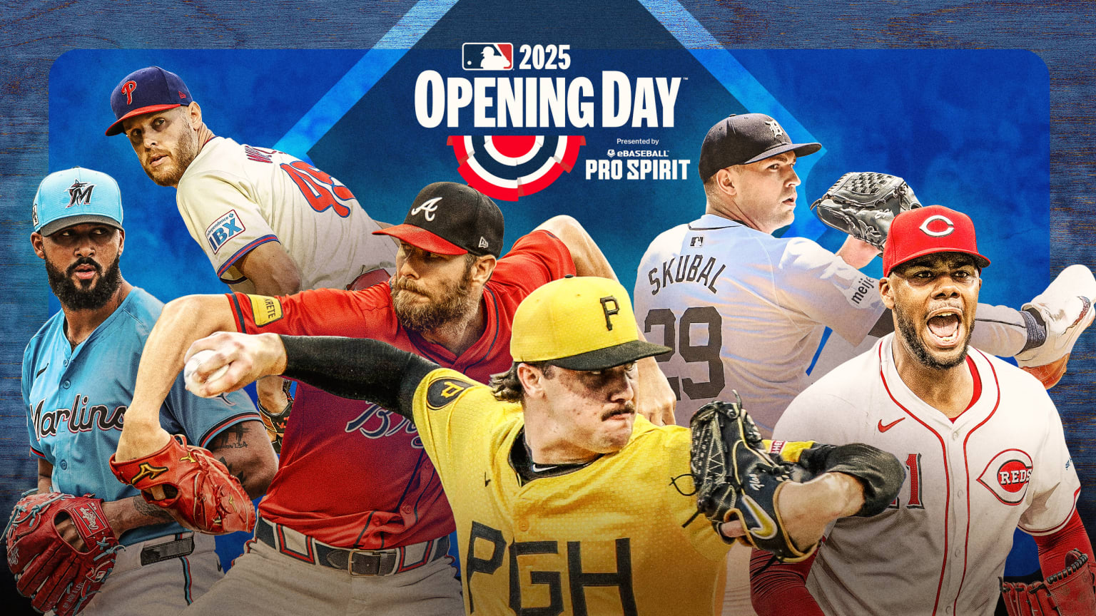 2025 Opening Day starters include Sandy Alcantara, Zack Wheeler, Chris Sale, Paul Skenes, Tarik Skubal and Hunter Greene