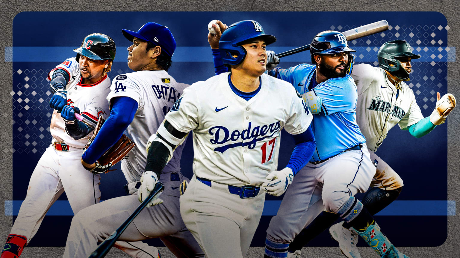 José Ramírez, Shohei Ohtani, Junior Caminero and Josh Naylor