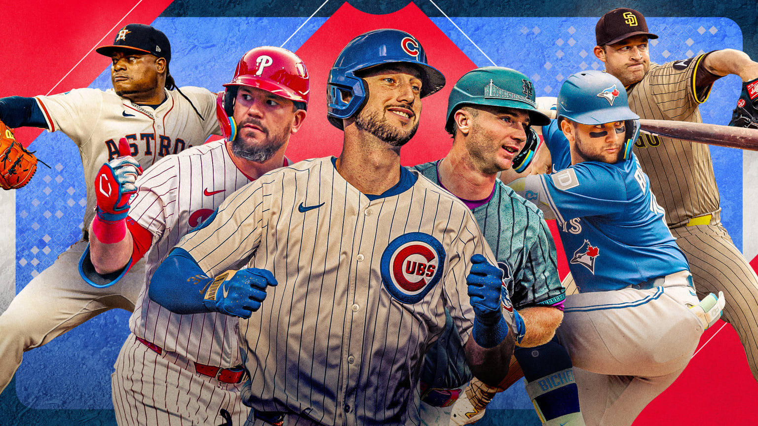 Framber Valdez, Kyle Schwarber, Kyle Tucker, Pete Alonso, Bo Bichette and Michael King Framber Valdez, Kyle Schwarber, Kyle Tucker, Pete Alonso, Bo Bichette and Michael King