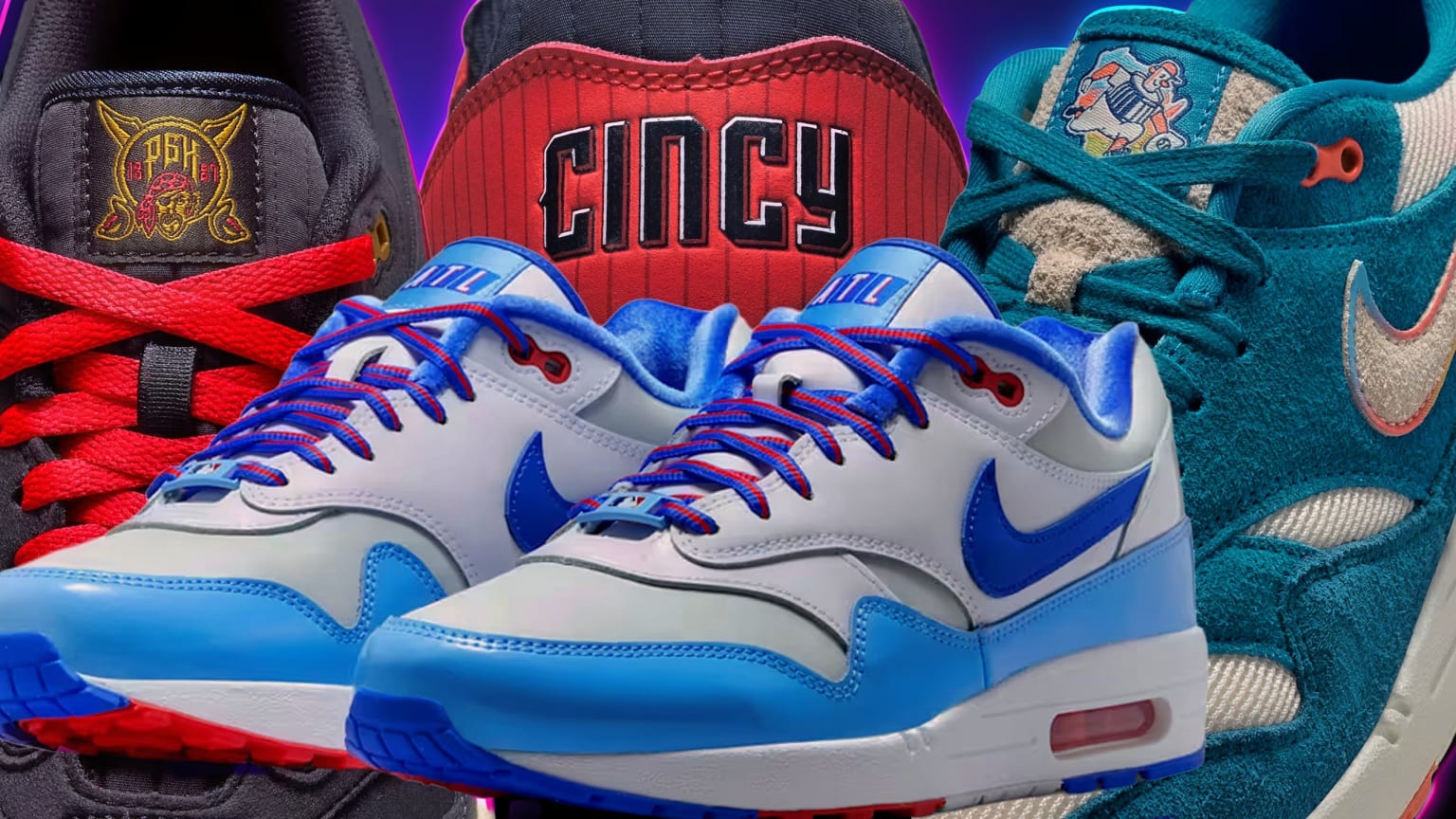 Close-up images showing the details of the Nike City Connect Air Max 1 sneakers