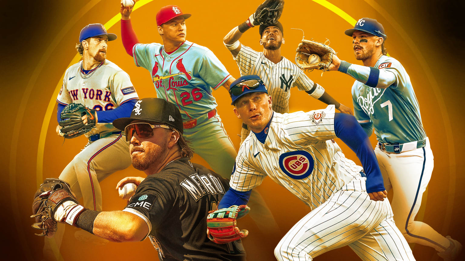 Nolan McLean, JJ Wetherholt, Cody Bellinger, Bobby Witt Jr., Chase Meidroth and Pete Crow-Armstrong